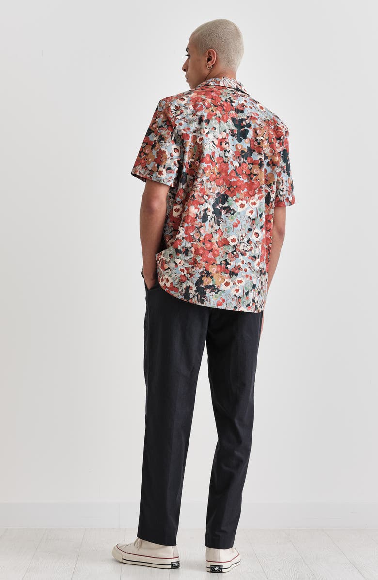 Wax London Didcot Monet Print Short Sleeve Cotton Button-Up Shirt, Alternate, color, 