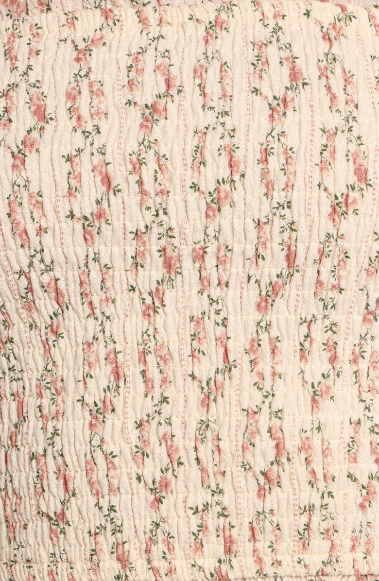 Petal & Pup Meadow Puff Sleeve Smocked Crop Top, Alternate, color, Rose Garden