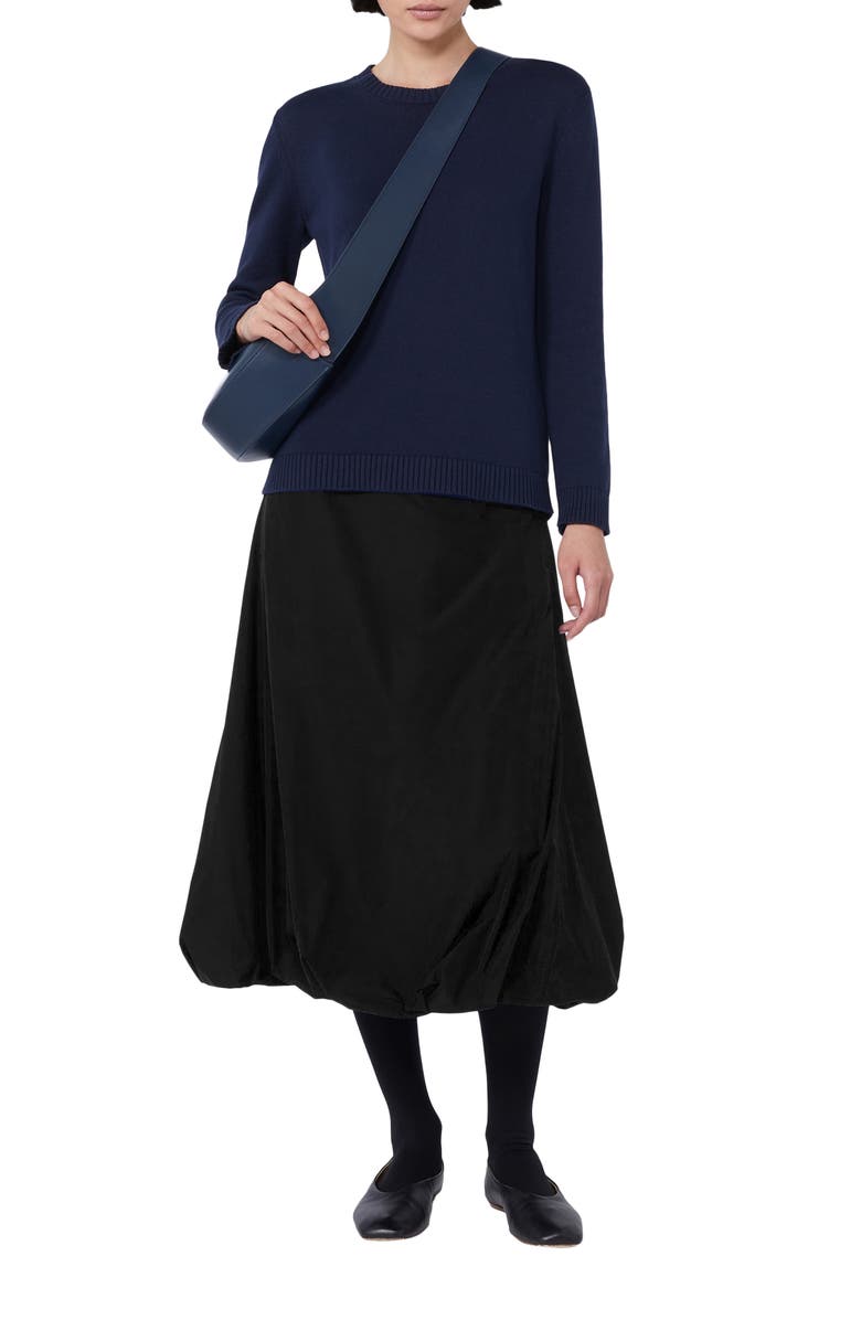 MM by Max Mara Emery Bubble Hem Midi Skirt, Alternate, color, Black