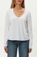 Michael Stars Kailee Long Sleeve V-Neck Cotton T-Shirt