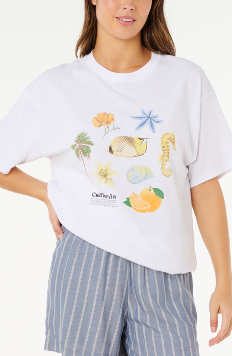 Rip Curl Poolside Heritage Relaxed Graphic T-Shirt, Main, color, Optical White