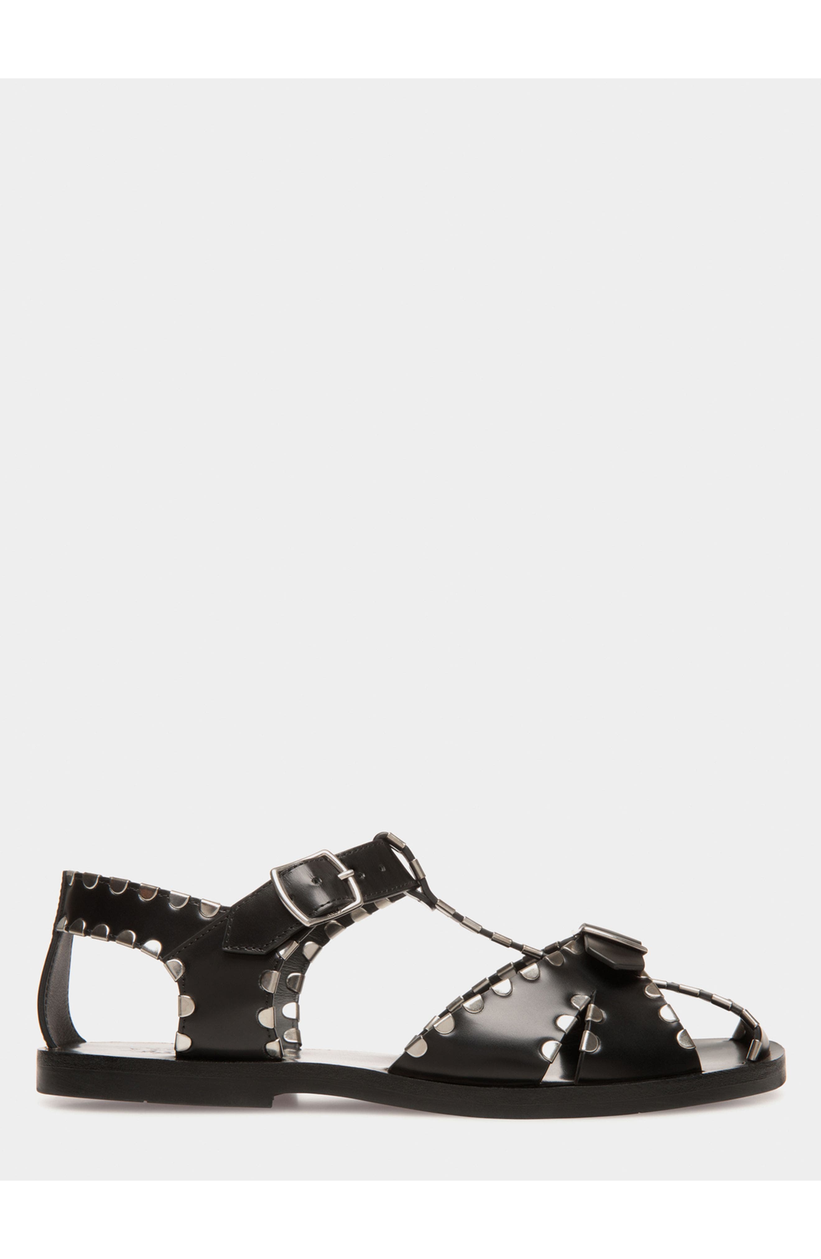 Bally Salis Flat Sandal, Main, color, Black