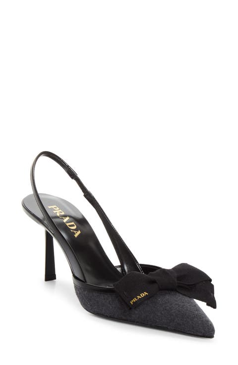 Cashmere Bow Slingback Pump