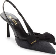 Prada Cashmere Bow Slingback Pump