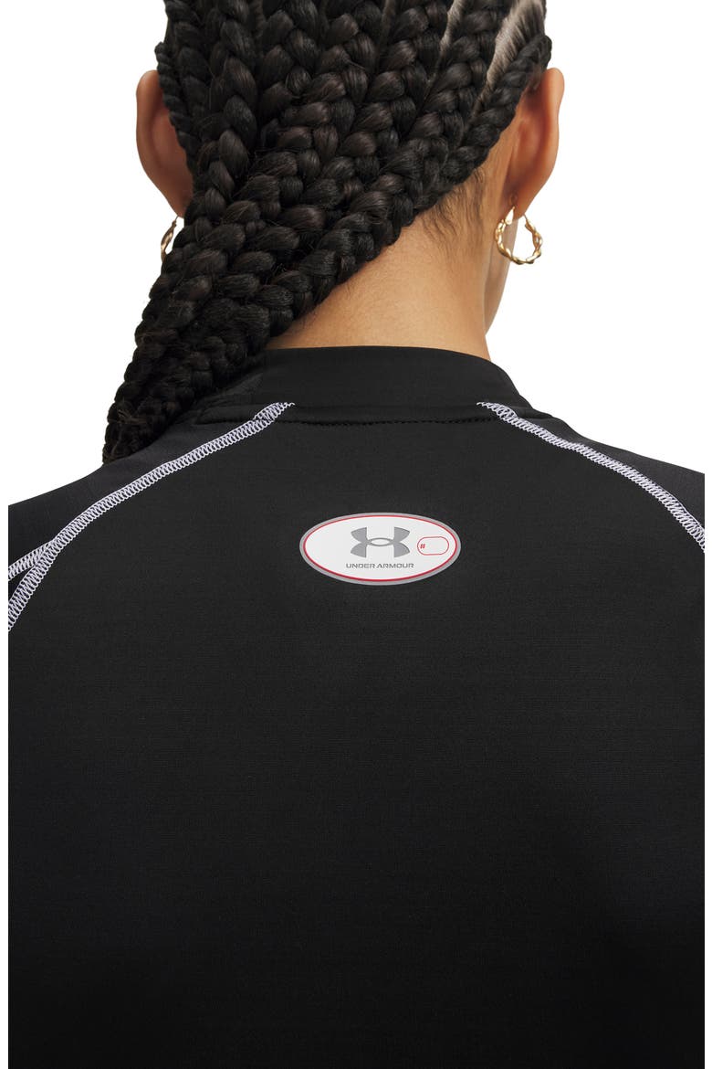 HeatGear® Elite Mock Neck Performance Crop Top, Alternate, color, 008 ULTIMATE BLACK
