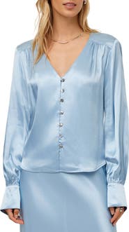 FIFTEEN TWENTY Jackie Shirred Satin Top