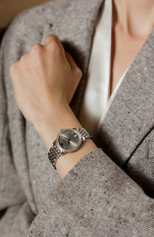 Frederique Constant Women's Swiss Classic Slimline (5/8 Ct. T.w.) Stainless Steel Bracelet Watch 30mm In Silverone