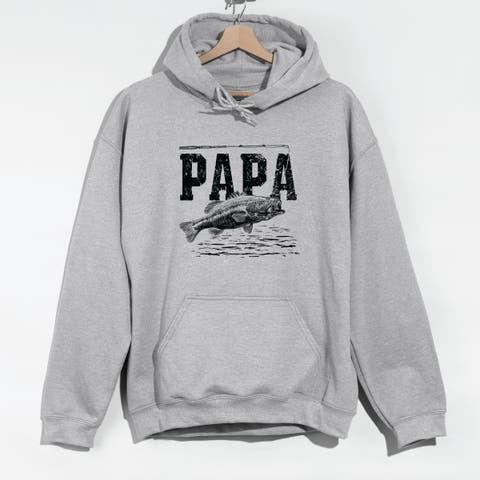 Papa Fishing Distressed Hoodie