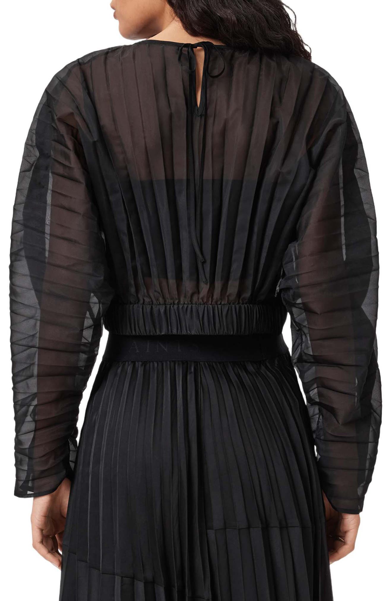 Micaela Sheer Pleat Crop Top - image 2