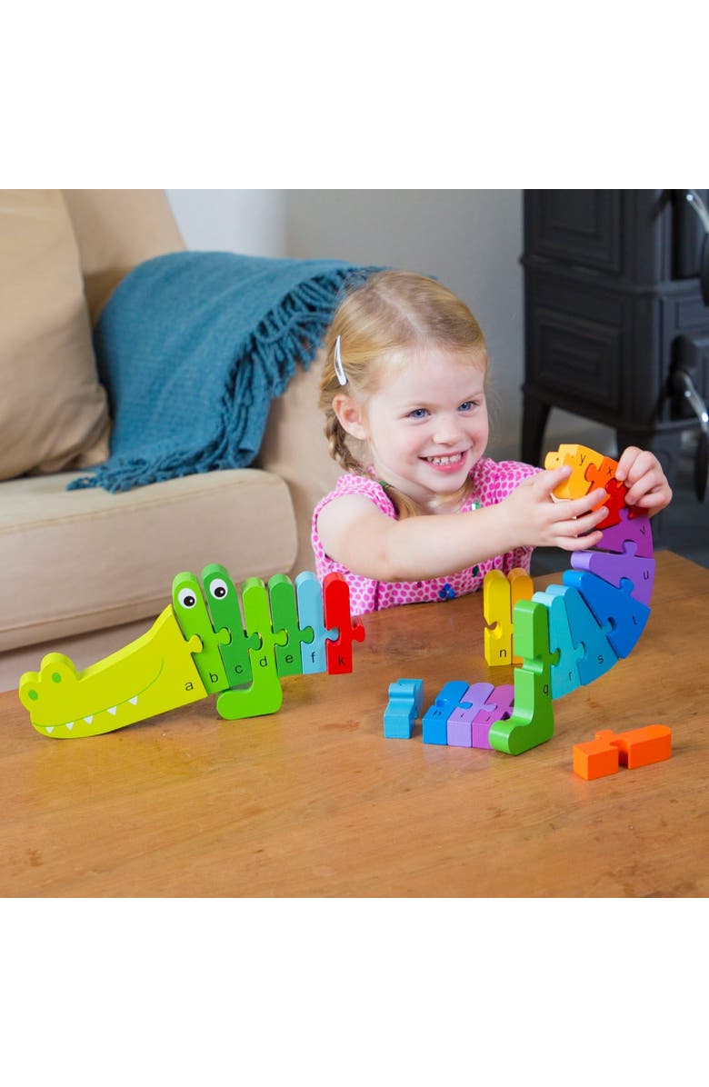 NEW CLASSIC TOYS Alphabet Puzzle Crocodile, Alternate, color, Multi