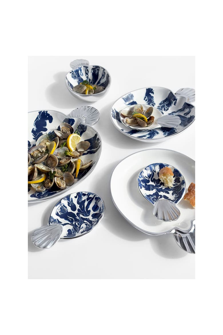 LA MAR Round Serving Platter, Main, color, White