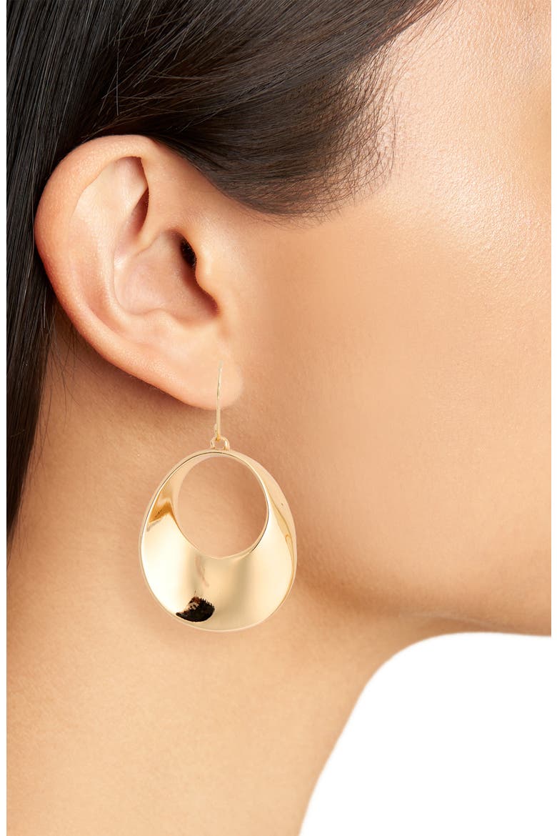 Bold Hoop Drop Earrings, Alternate, color, GOLD