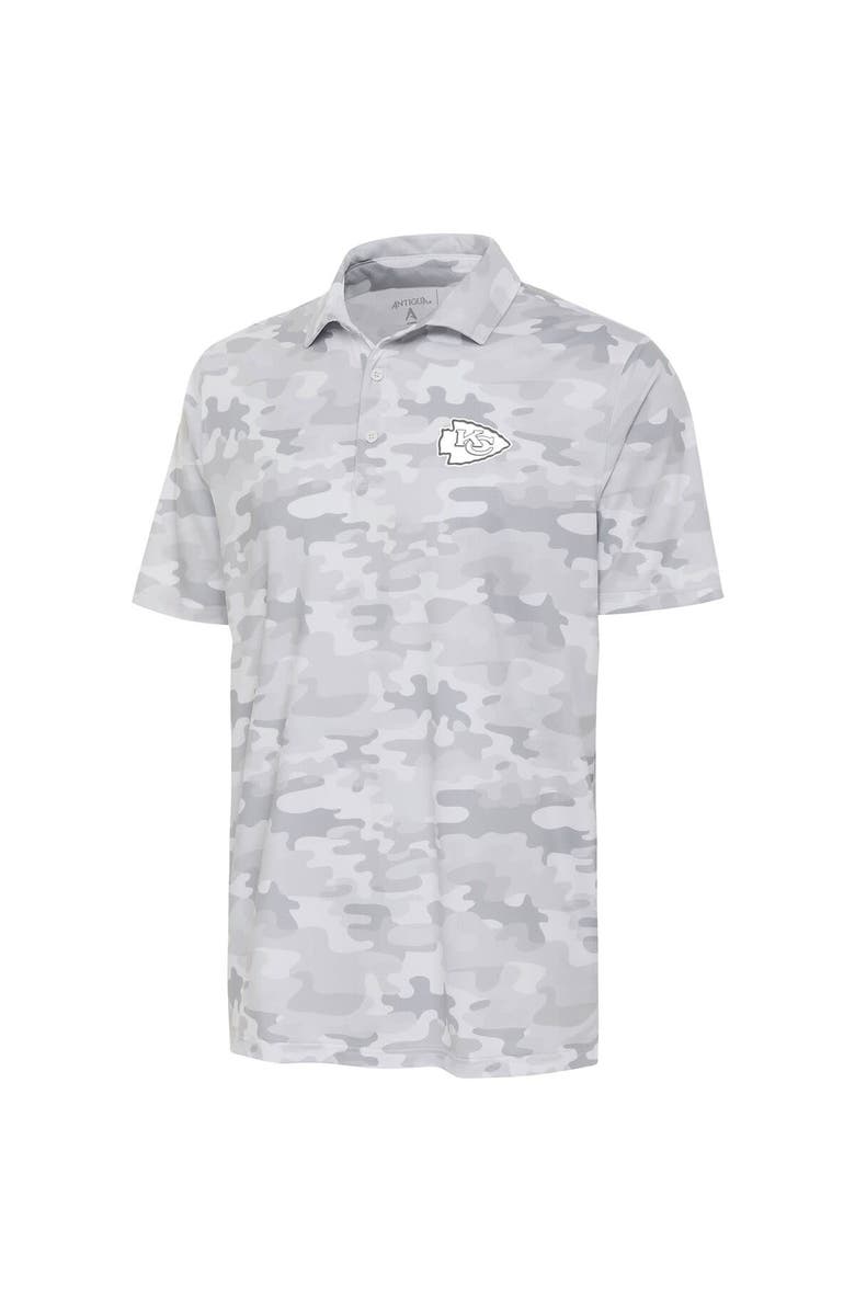 ANTIGUA Men's Antigua White Kansas City Chiefs Anthracite Logo Collide Polo, Alternate, color, White