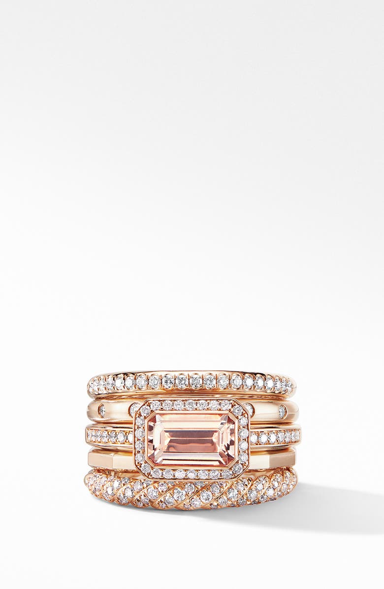 David Yurman Fine Cable Stack Ring, Main, color, Morganite