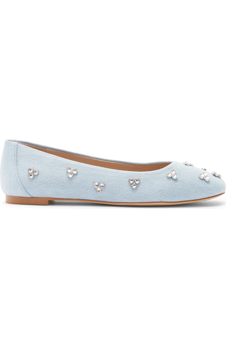 Stuart Weitzman Tammy Crystal Embellished Ballet Flat, Alternate, color, Light Blue