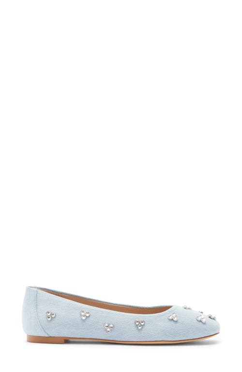 Stuart Weitzman Tammy Crystal Embellished Ballet Flat In Blue