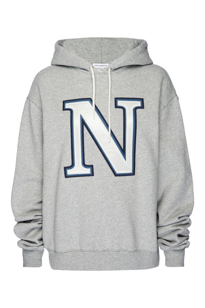 Initial Oversize Hoodie, Main, color, N - HEATHER GREY