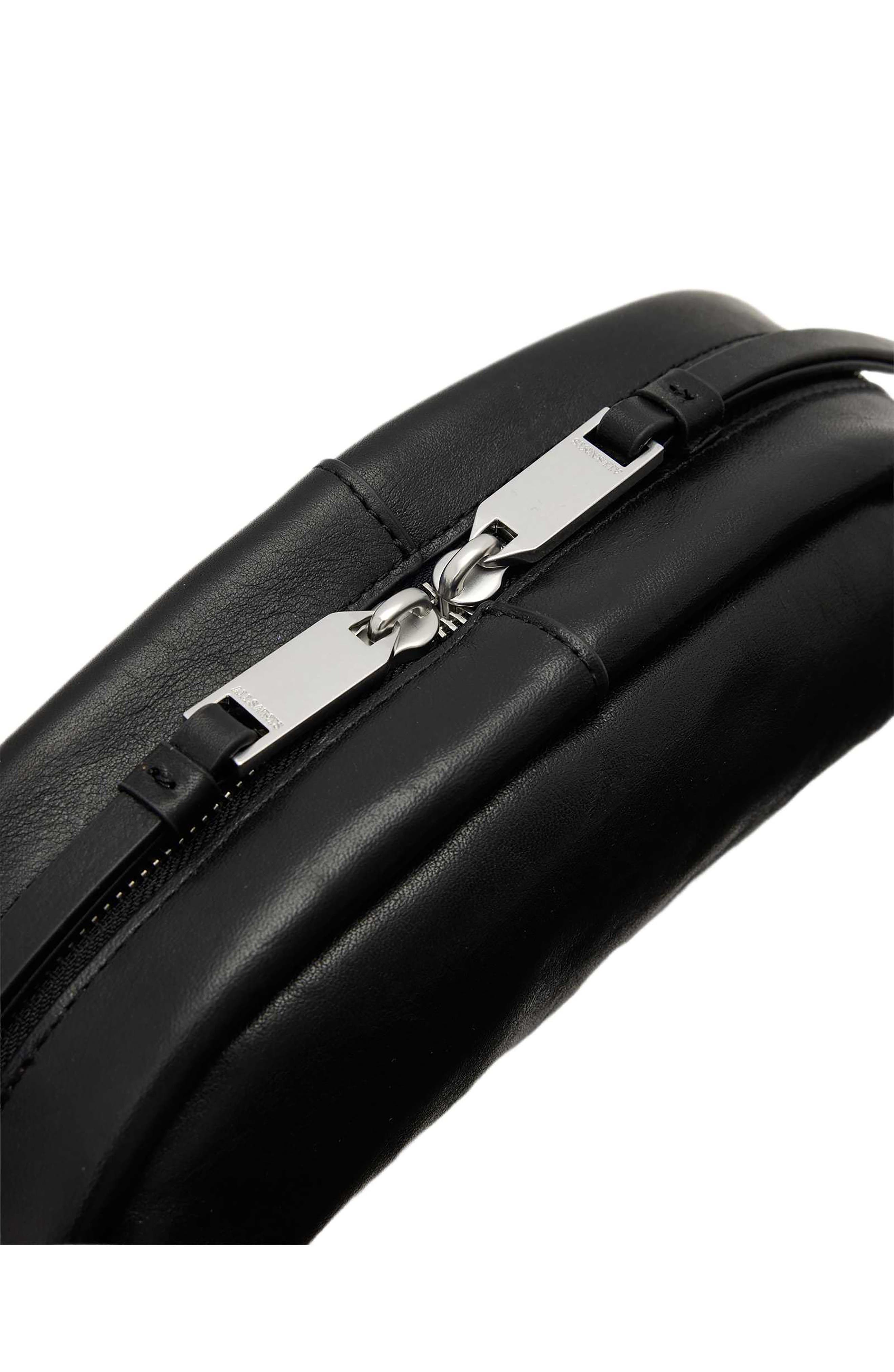 Rosalie Leather Pouch, Alternate, color, BLACK/ SILVER