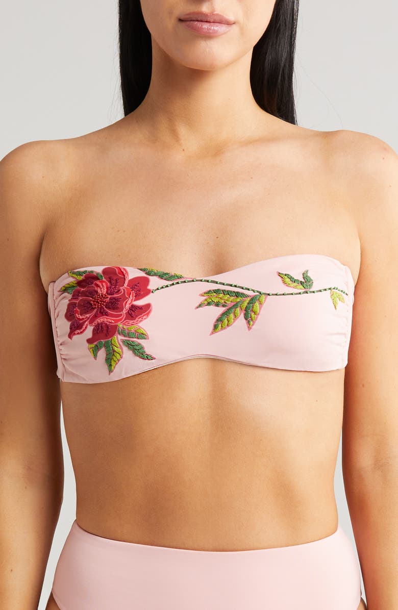 FARM Rio Rose Beaded Strapless Bikini Top, Main, color, 
