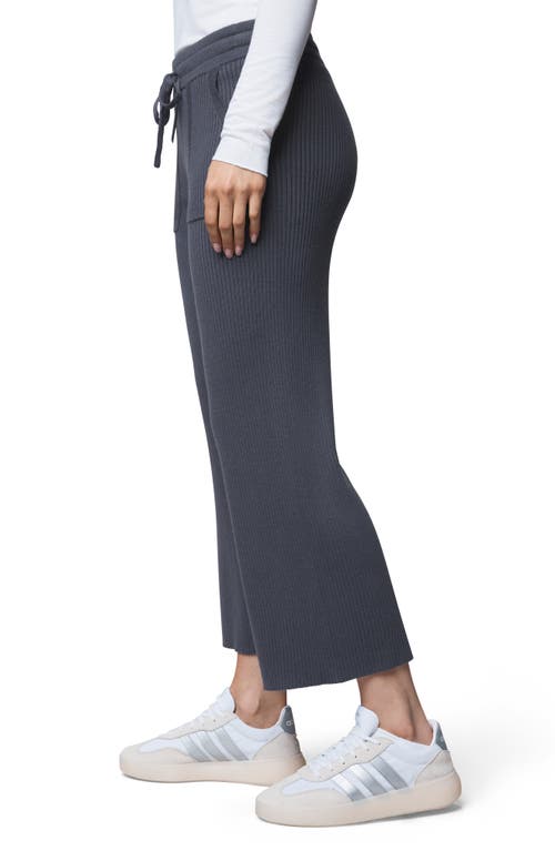 Splendid Georgie Rib Wide Leg Crop Pants In Blue