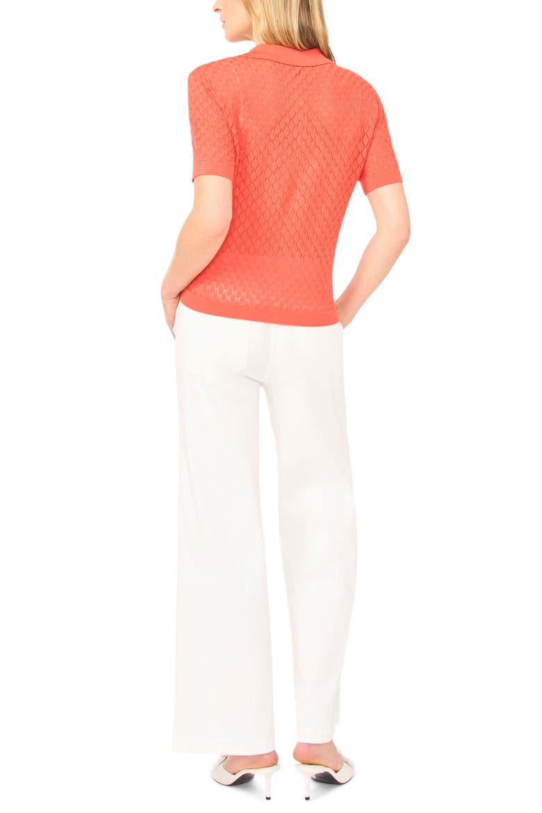 Clara Diamond Knit Polo, Alternate, color, TOMATO ORANGE