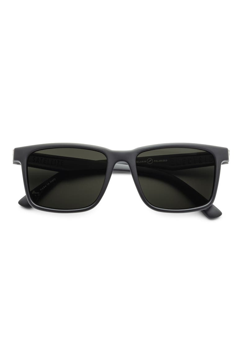 Satellite 45mm Polarized Small Square Sunglasses, Alternate, color, MATTE BLACK/ GREY POLAR
