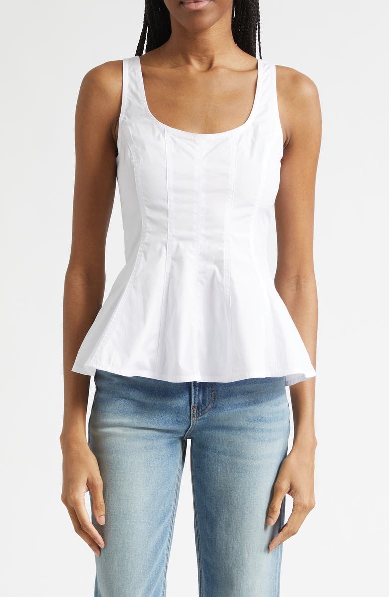 Veronica Beard Charlie Peplum Tank, Main, color, White