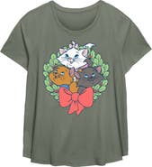Aristocats Women's Aristocats Kitten Wreath Graphic T-Shirt