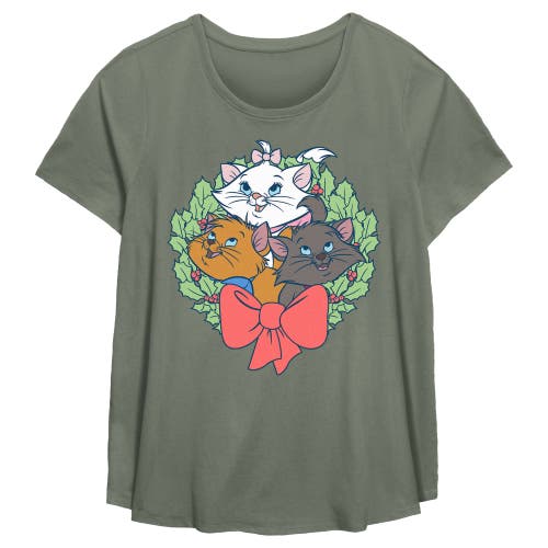 Aristocats Kitten Wreath Graphic T-shirt In Green