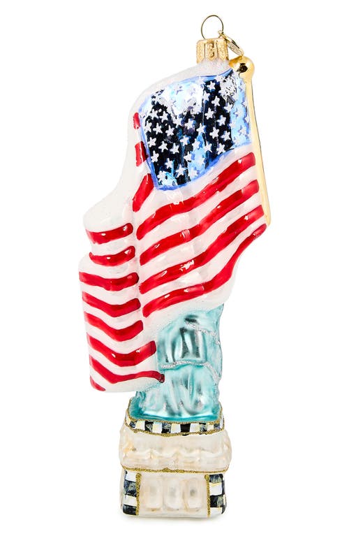 Mackenzie-childs Mackenzie Childs Statue Of Liberty Glass Ornament In Blue