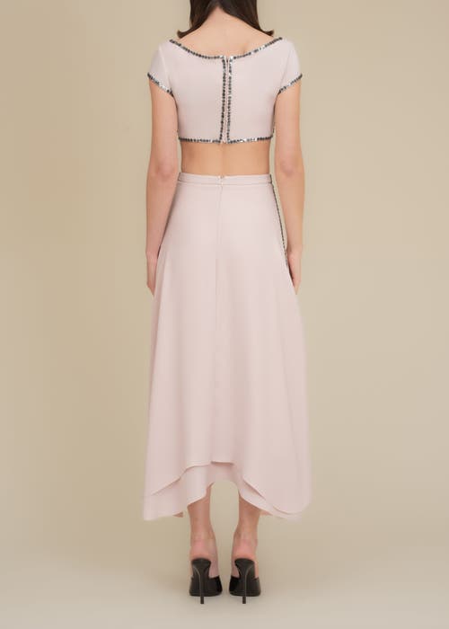 Contessa Mills Coraline Flowing Brushed Satin Maxi Skirt In Pink