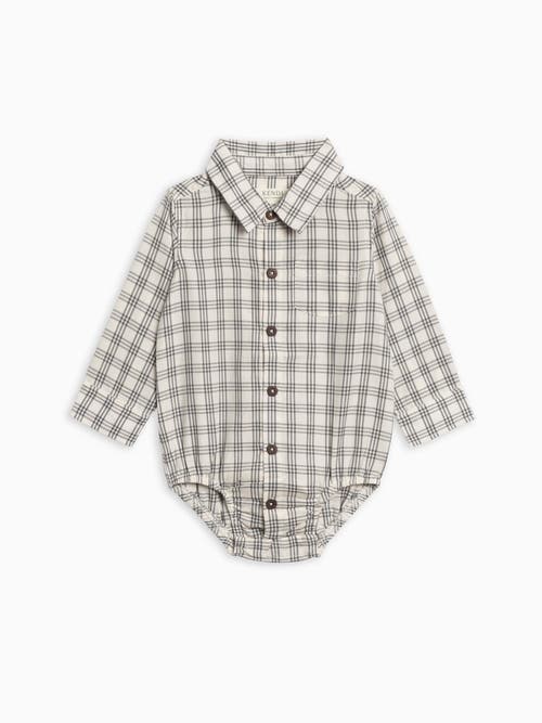 Kendi Theo Poplin Collar Bodysuit In Gray