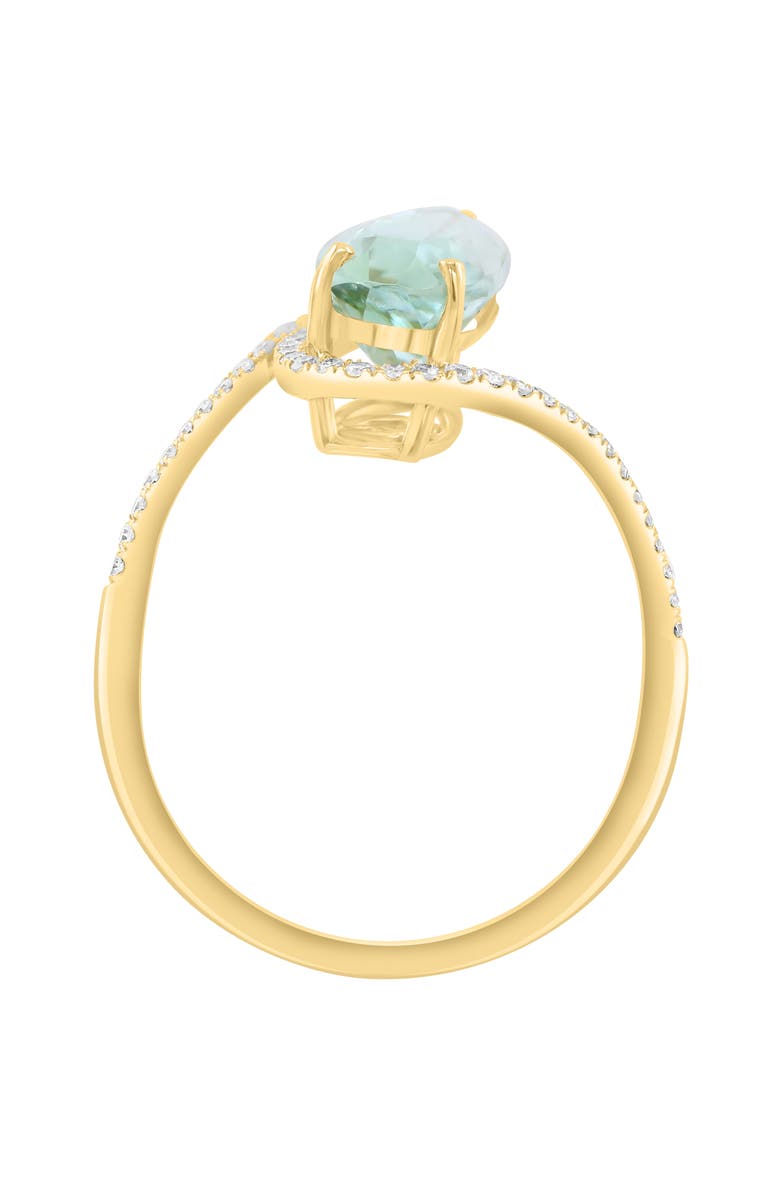 EFFY Pear Cut Green Quartz & Diamond Ring, Alternate, color, Green