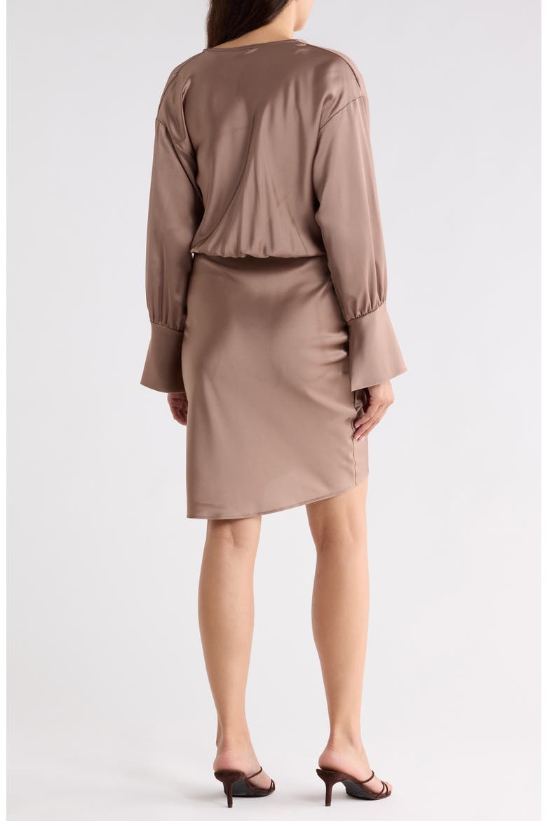 Cowl Neck Satin Midi Dress, Alternate, color, DUNE