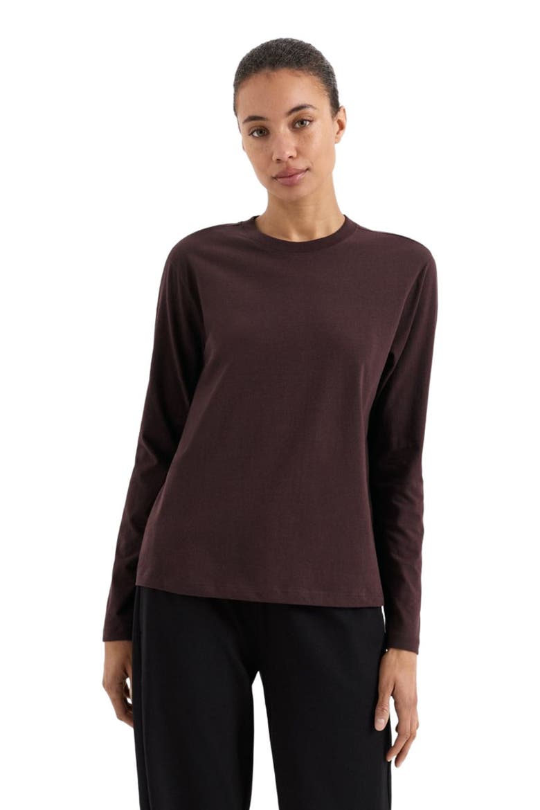 Organic Cotton Softspun Essential Crewneck Long Sleeve Tee, Alternate, color, Plum