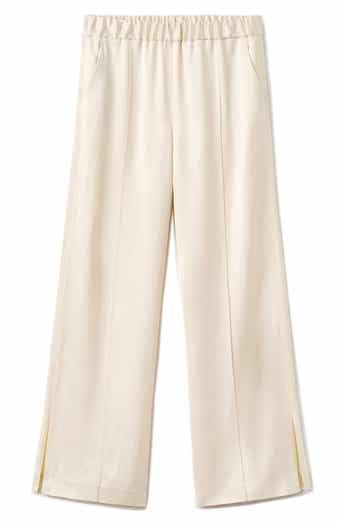 MANGO Selection Satin Slit Hem Wide Leg Pants
