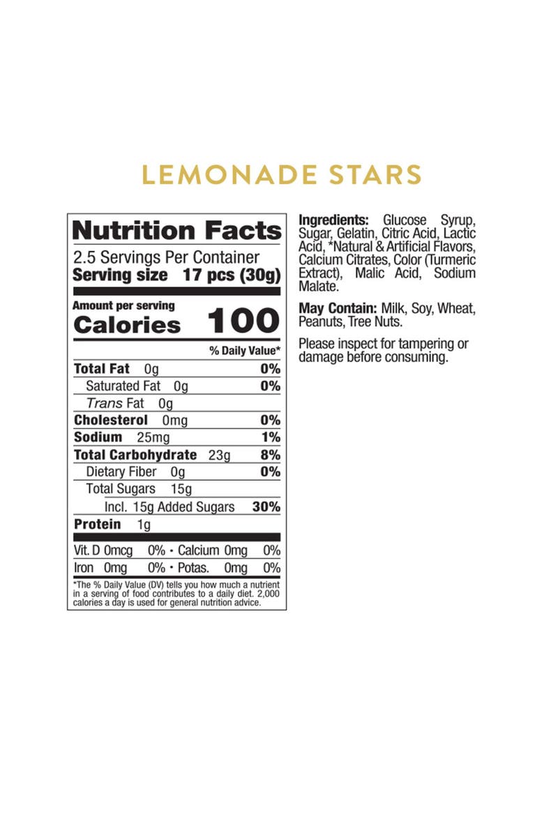 sugarfina x Peanuts Lemonade Stars Set of 4 Candy Cubes, Alternate, color,