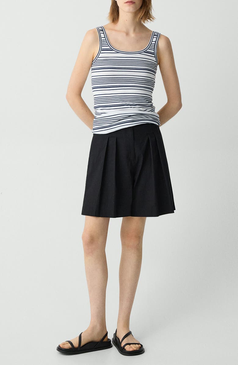 Theory Bram Stripe Pima Cotton Tank, Alternate, color, Navy Multi