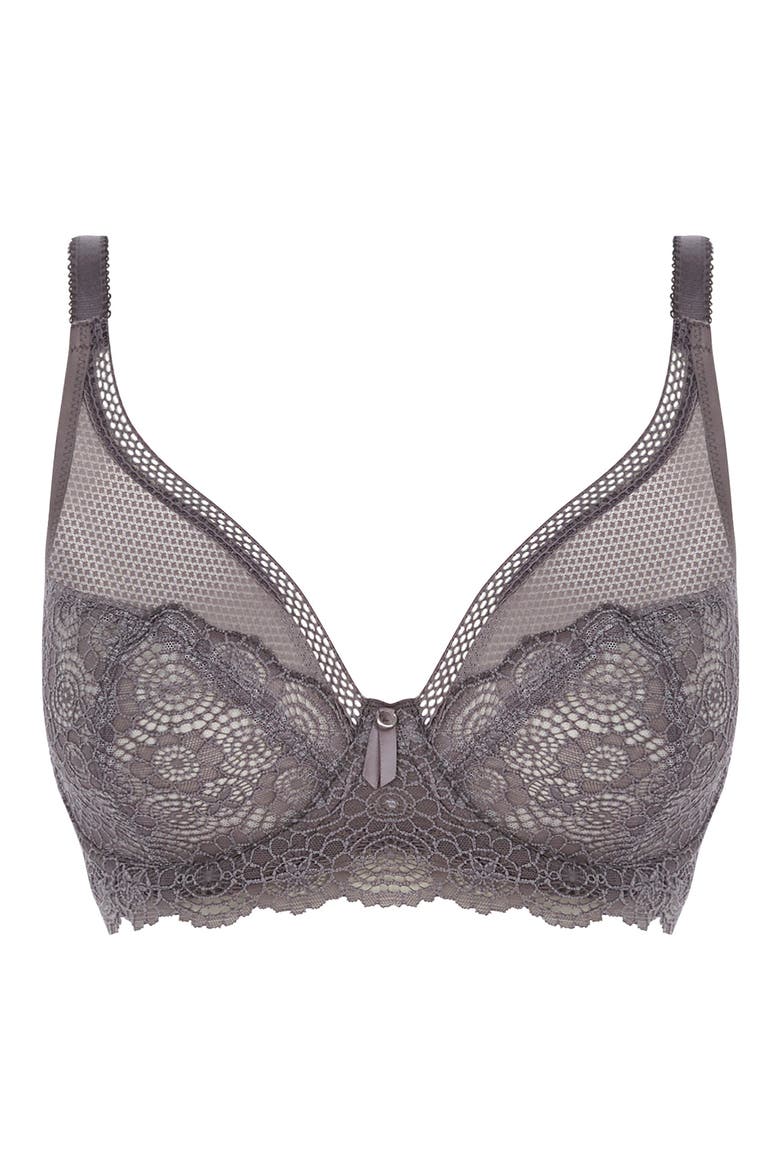 Expression High Apex Underwire Plunge Bra, Alternate, color, SHARK