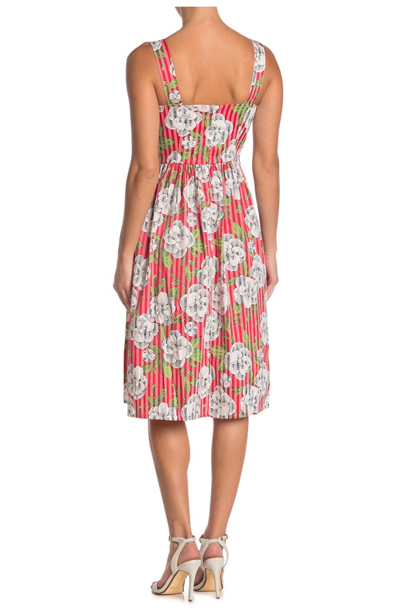 SEE U SOON Floral Stripe Button Front Dress, Alternate, color, 