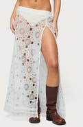 EDIKTED Milana Sheer Lace Maxi Skirt