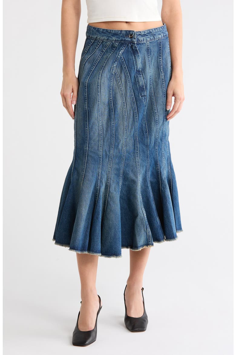 Wave Denim Skirt, Main, color, SWELL DENIM