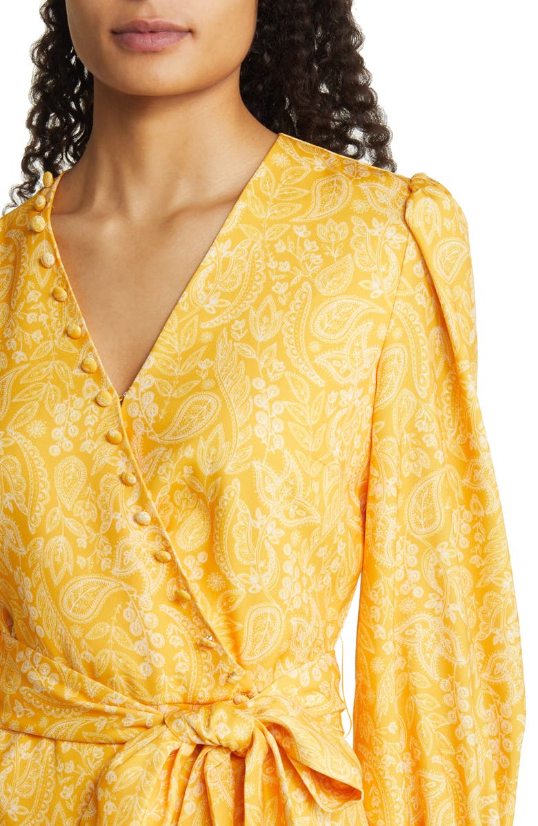 mens gold long sleeve dress shirt Men's Fancy Long Sleeve Woven Paisley Dress Shirt in Gold 3X-Large / Gold