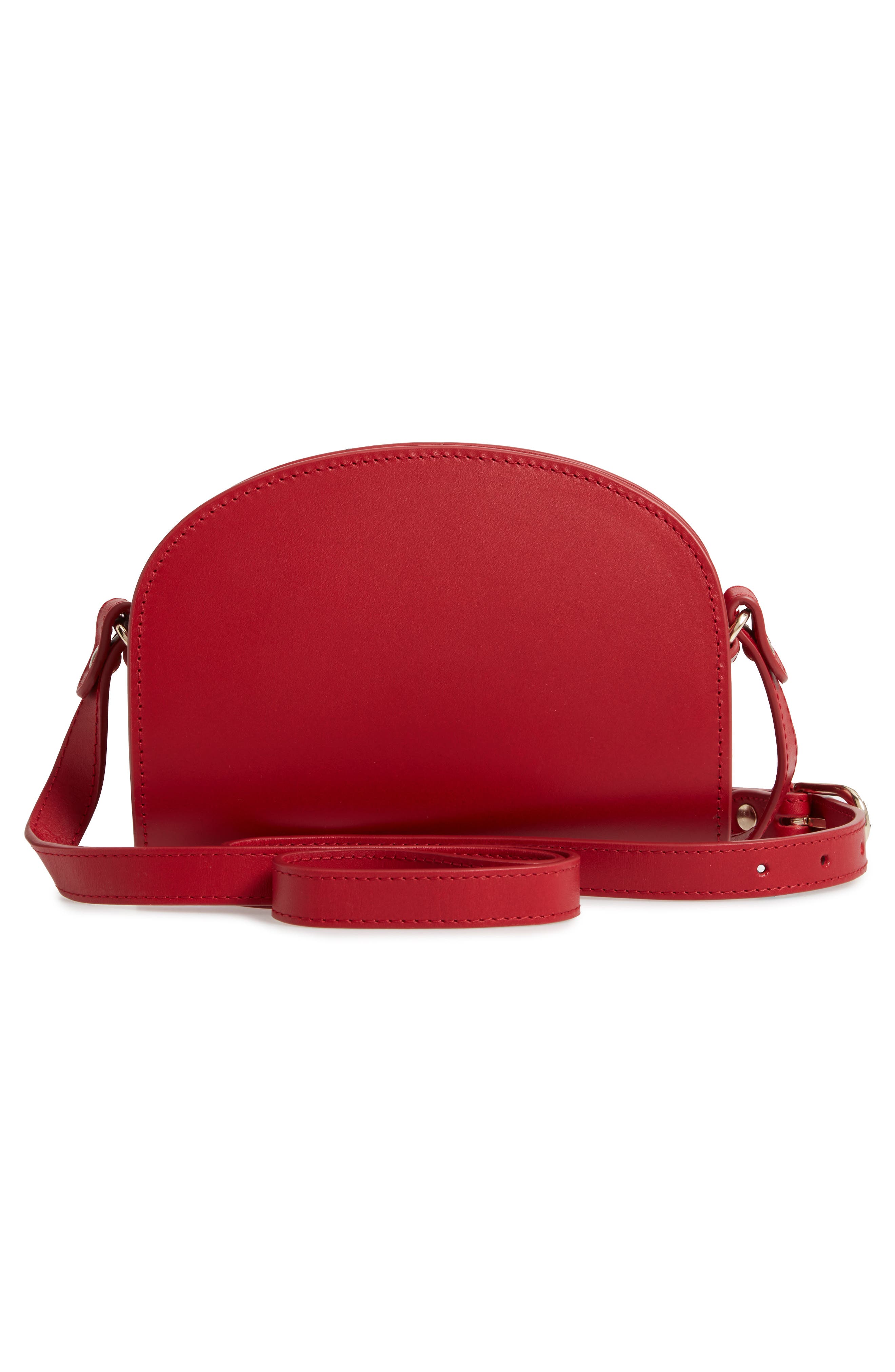 A.P.C. Mini Sac Demi Lune Calfskin Crossbody Bag, Alternate, color, 