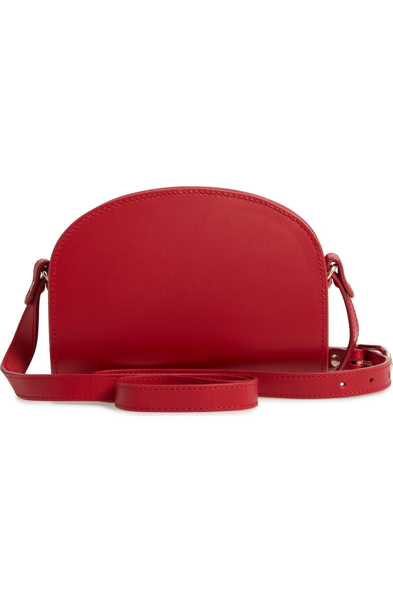 A.P.C. Mini Sac Demi Lune Calfskin Crossbody Bag, Alternate, color,