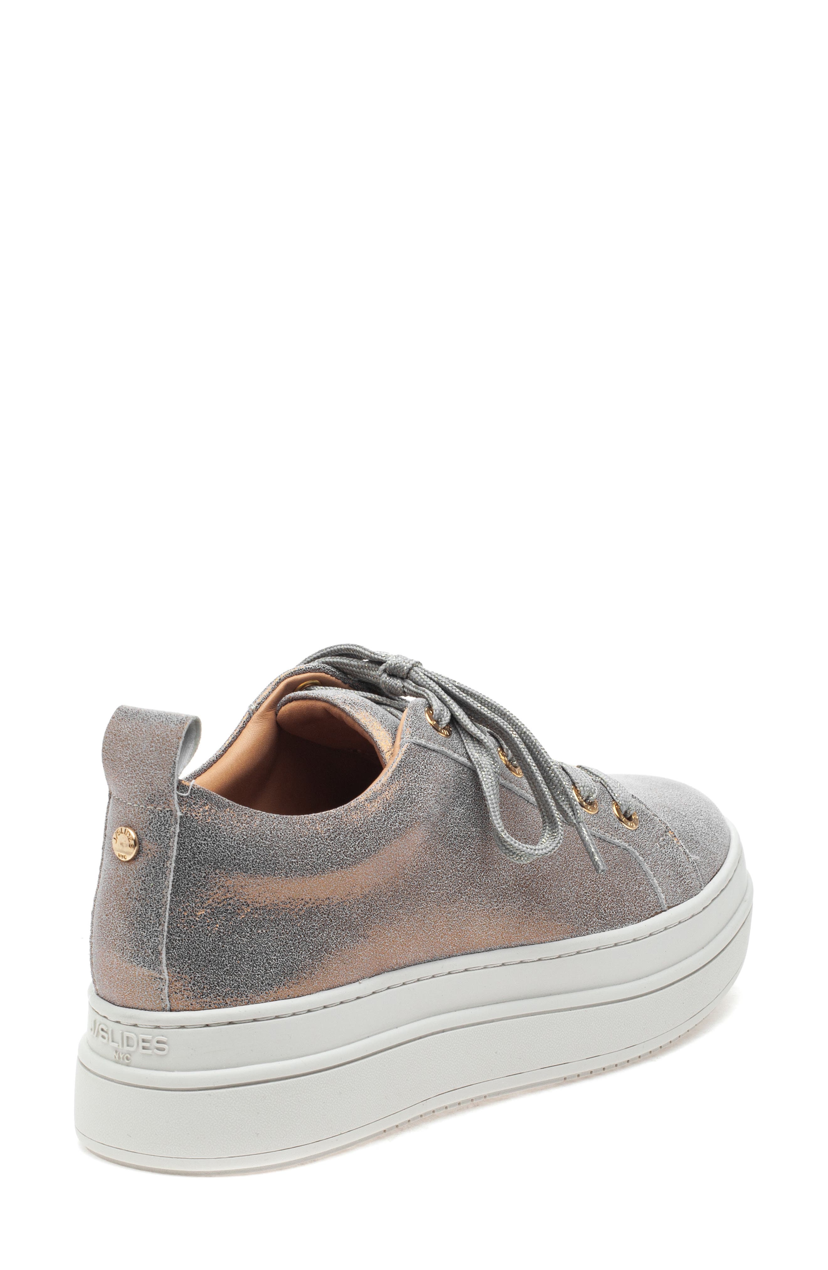 JSlides Noca Platform Lace-Up Sneaker, Alternate, color, Bronze Met Sue