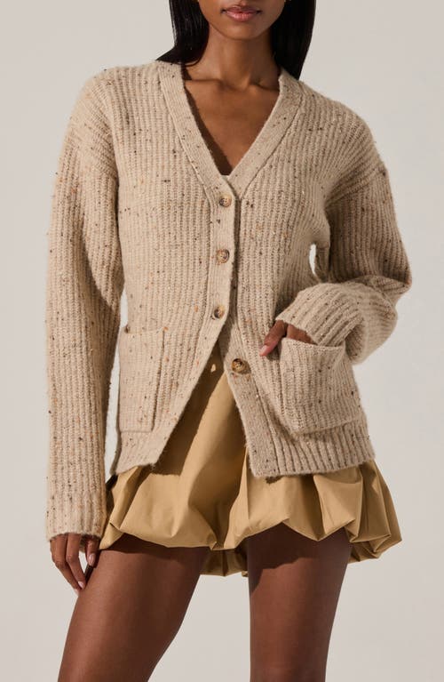 Astr The Label Saffi V-neck Cardigan In Neutral