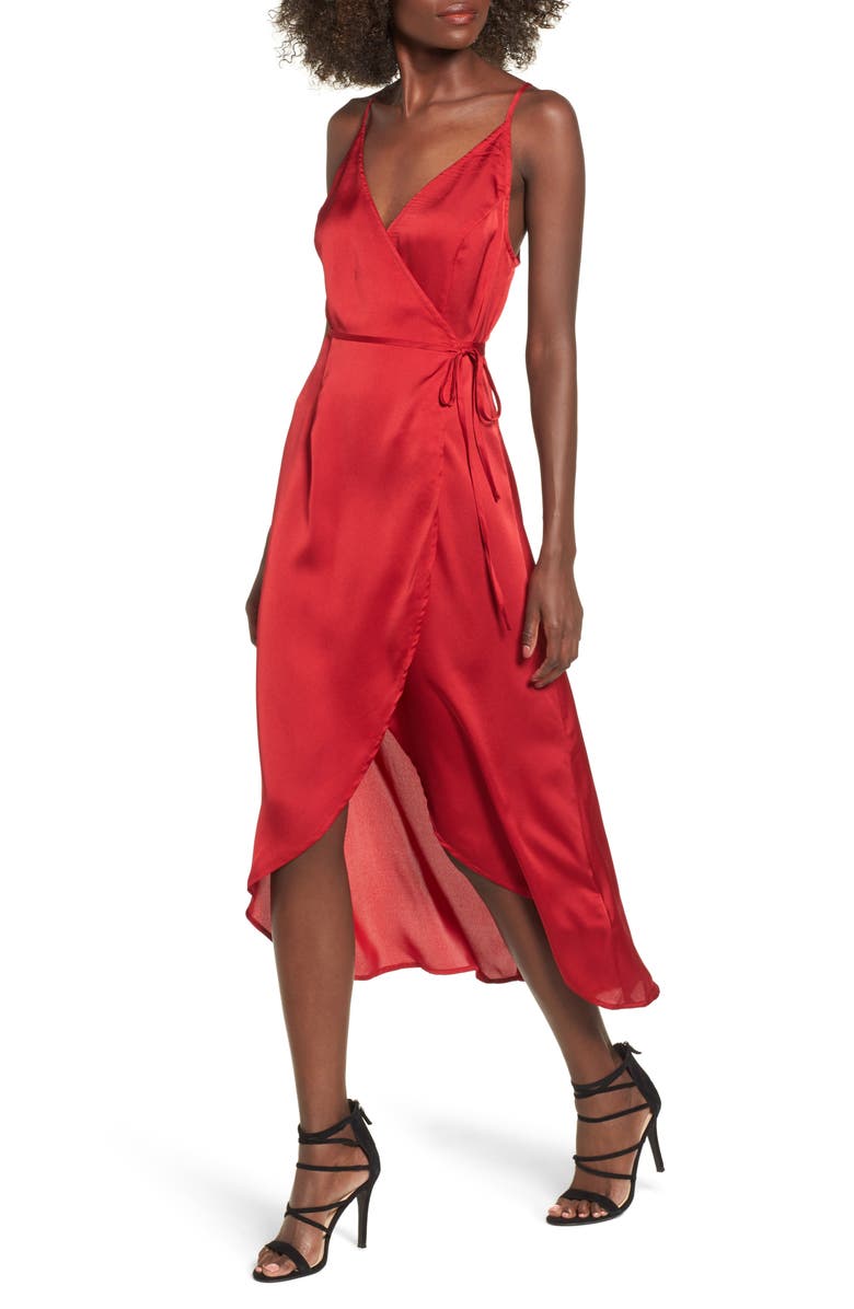 Somedays Lovin Evening Sun Satin Wrap Dress, Main, color, 