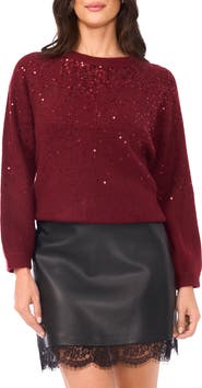 Vince Camuto Sequin Crewneck Sweater