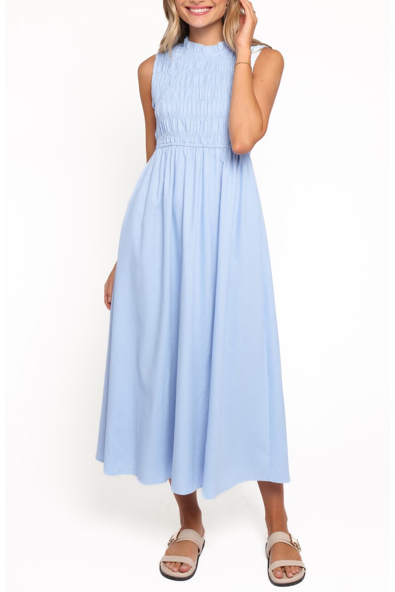 Lanna Smocked Sundress, Main, color, BLUE